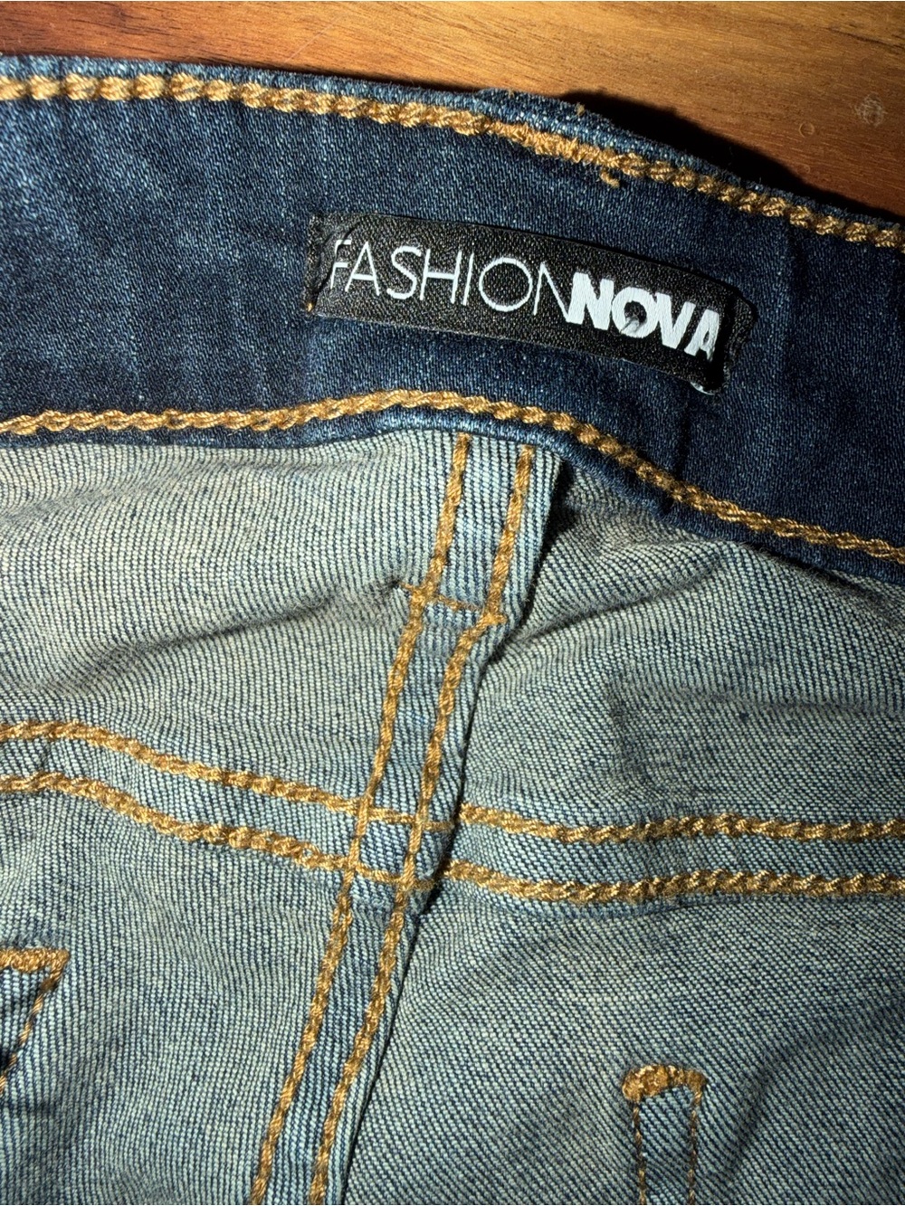 Fashion Nova 5 Cropped Distressed Skinny Y2K Stretch Dark Wash Denim Jeans - Picture 4 of 6
